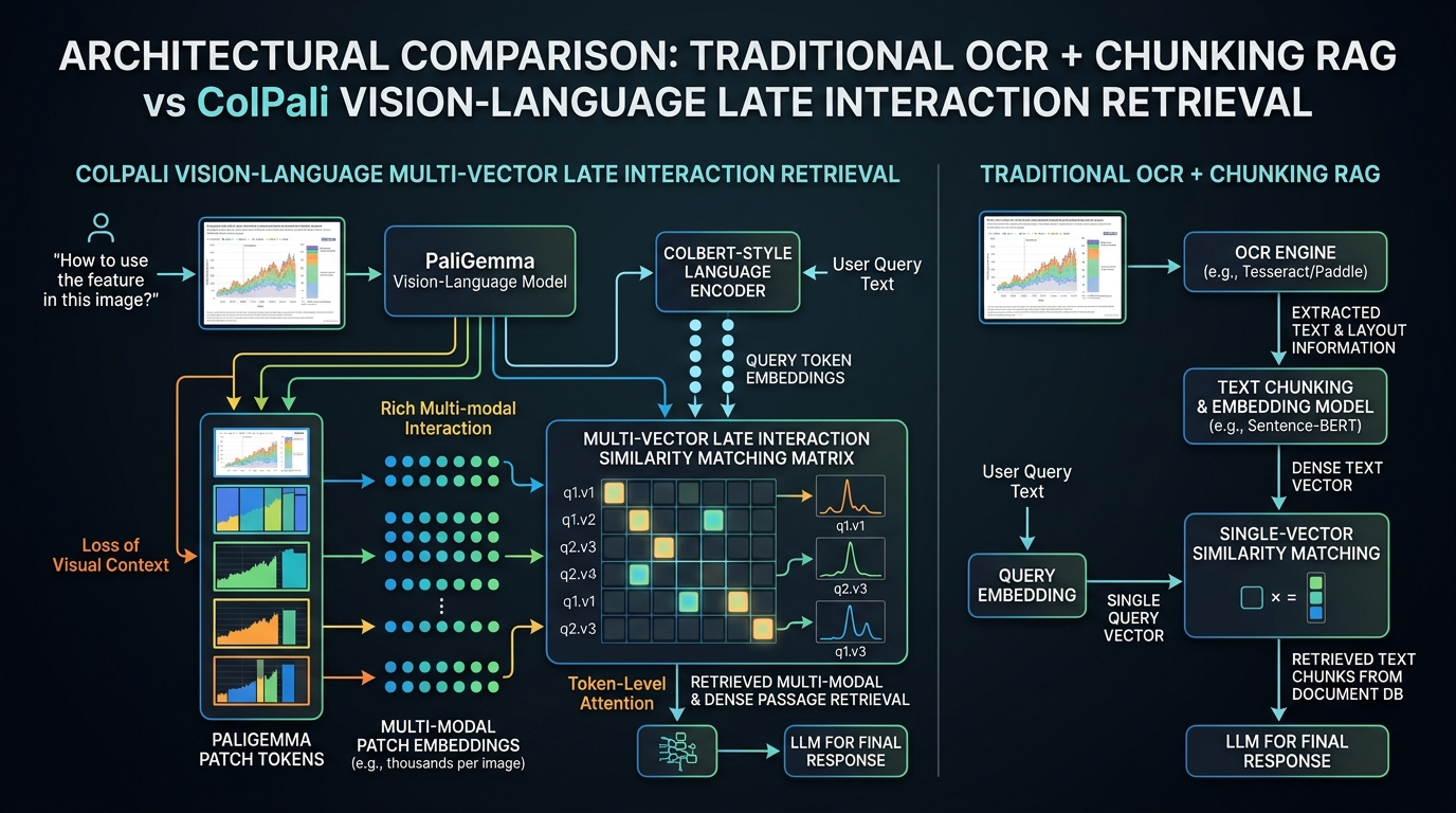 ColPali Multimodal RAG Late Interaction Architecture