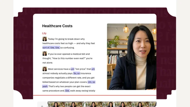 Official Descript text-based editing interface